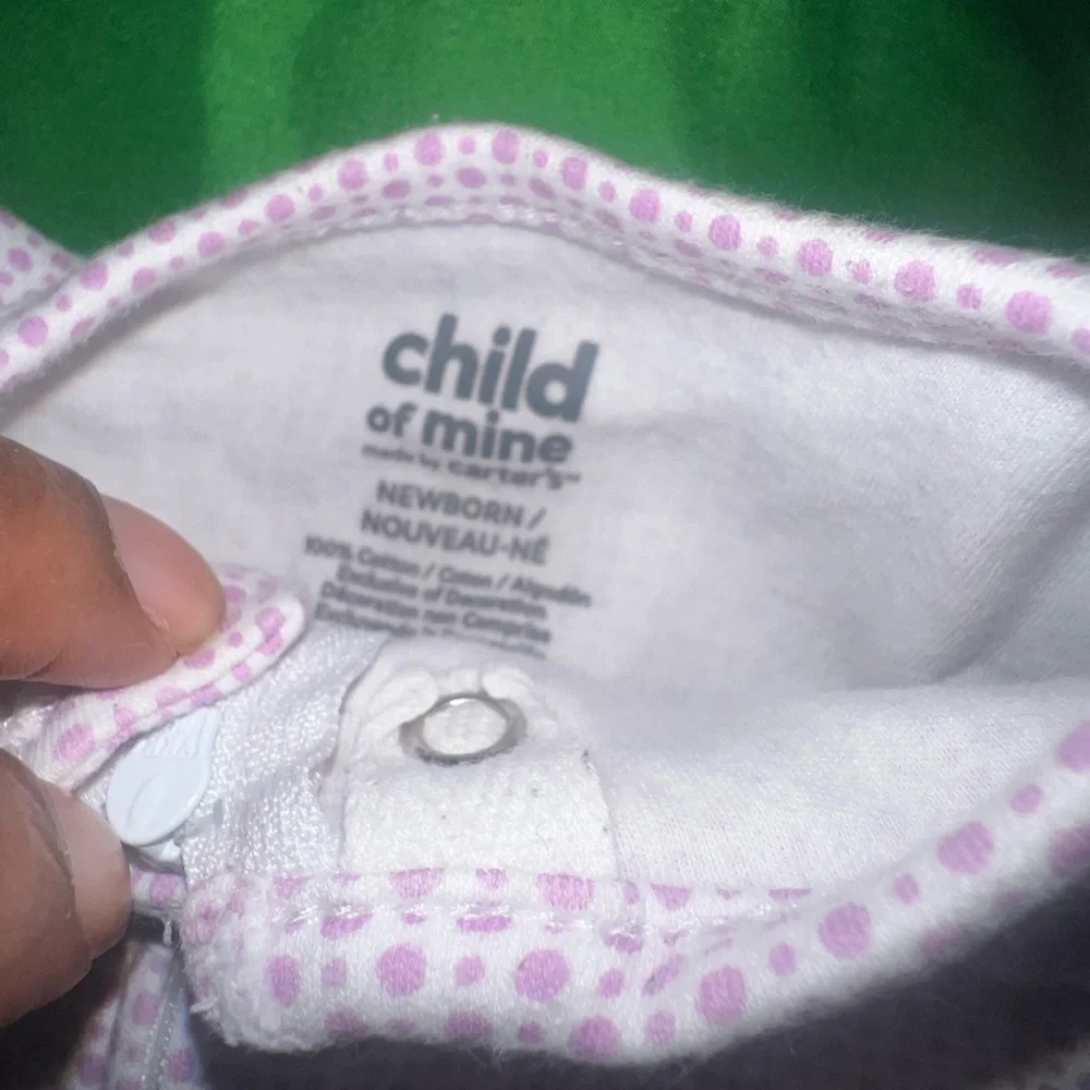 Carter's Purple and White Polka Dot Footie size Newborn